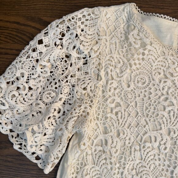 eri + ali ANTHROPOLOGIE lace T shirt top size XL Women's - Picture 2 of 5